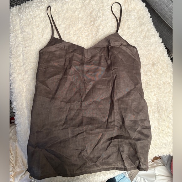 NWT Intimissimi Pure Linen Top in Safari Green - Picture 5 of 9